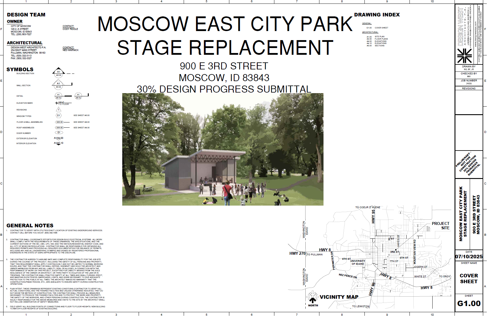 30% Design Progress Submittal cover sheet